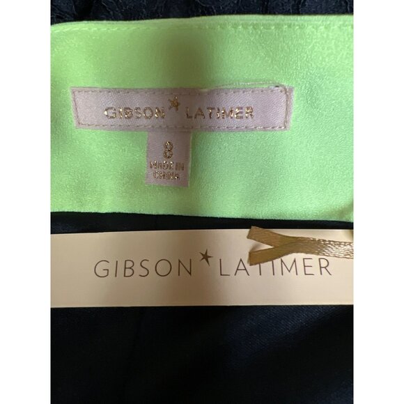 Gibson & Latimer Women's Skirt Black Lace Yellow Neon Zipper Trim Layer Size 8 - Picture 9 of 11